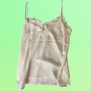 WHITE SATIN TANK TOP